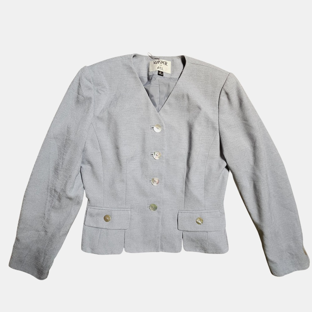 Vintage 90s Kasper for A.S.L. Cropped Blazer Jacket 8 Classic‎ Chic Old Money